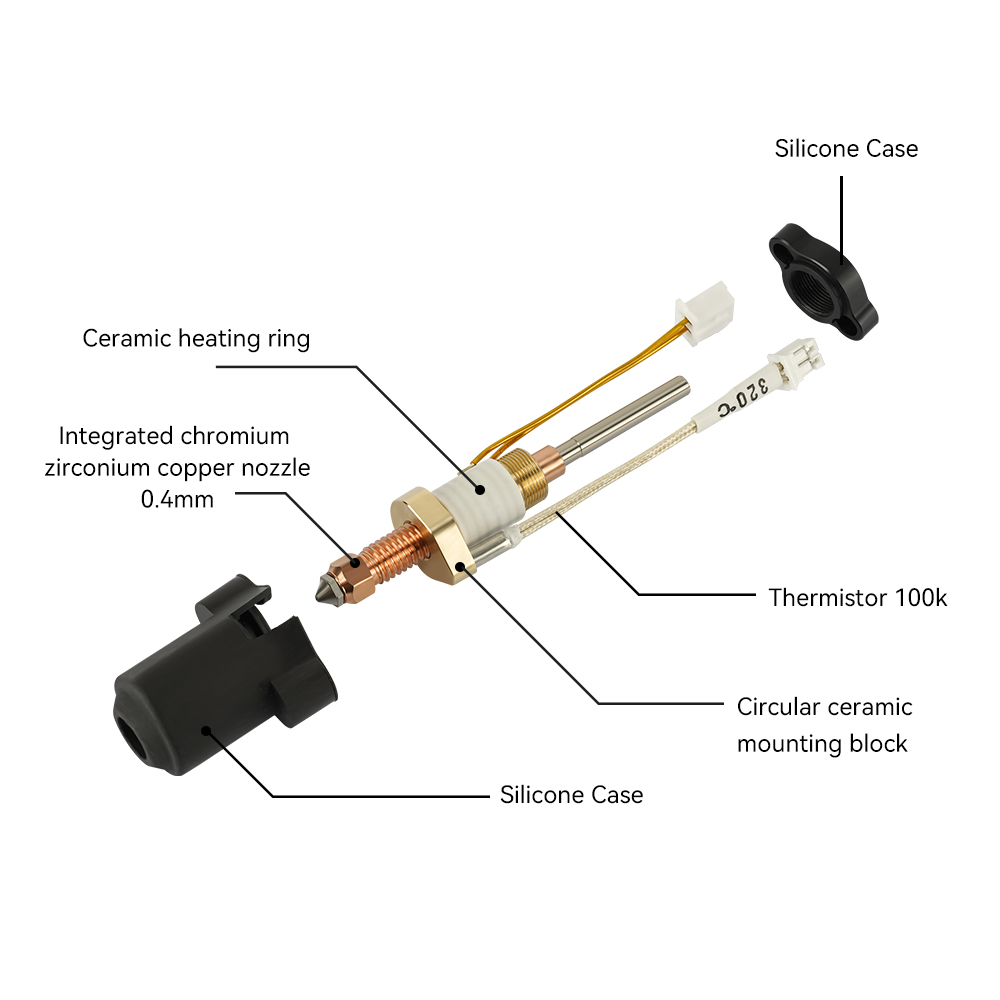 مجموعة قطع غيار طابعة ثلاثية ا - مراجعة High Flow Ceramic Hotend وسعره